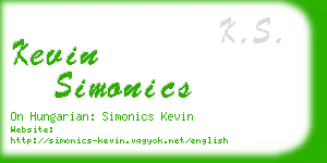 kevin simonics business card